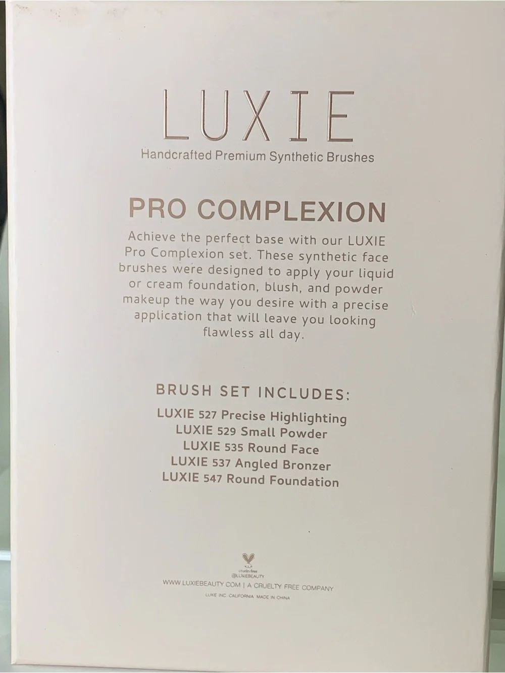 Luxie Pro Complexion Rose Gold Collection Brush Set